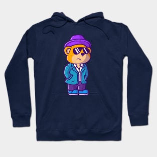 Cute Detective Bear Cartoon Vector Icon Illustration Hoodie